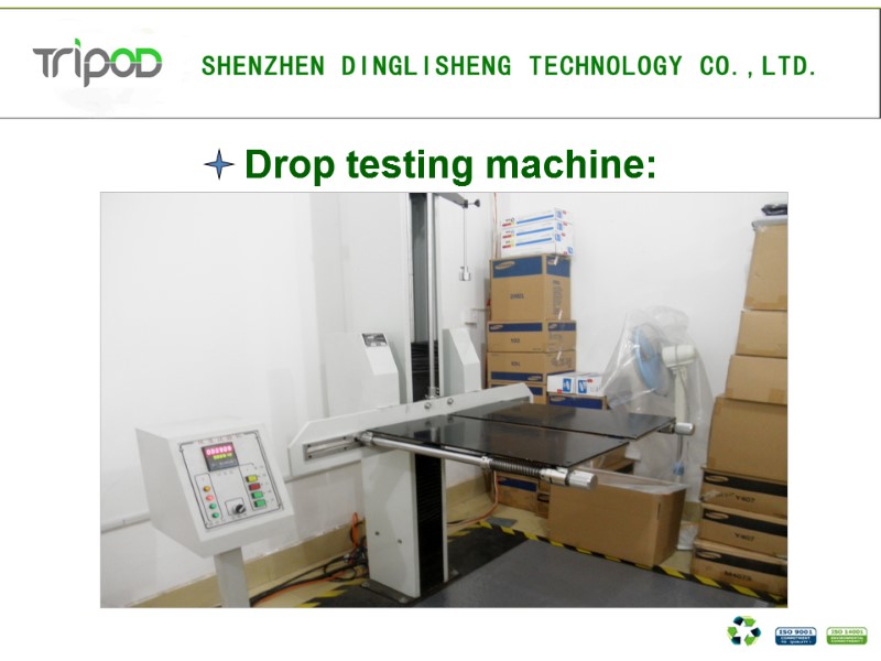 Drop testing machine: